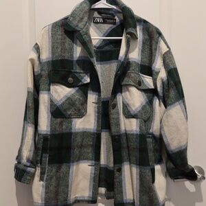 Zara Women's Green Overshirt XS